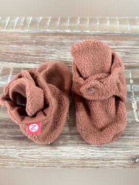 Zutano Baby Fleece Booties Brown 18m